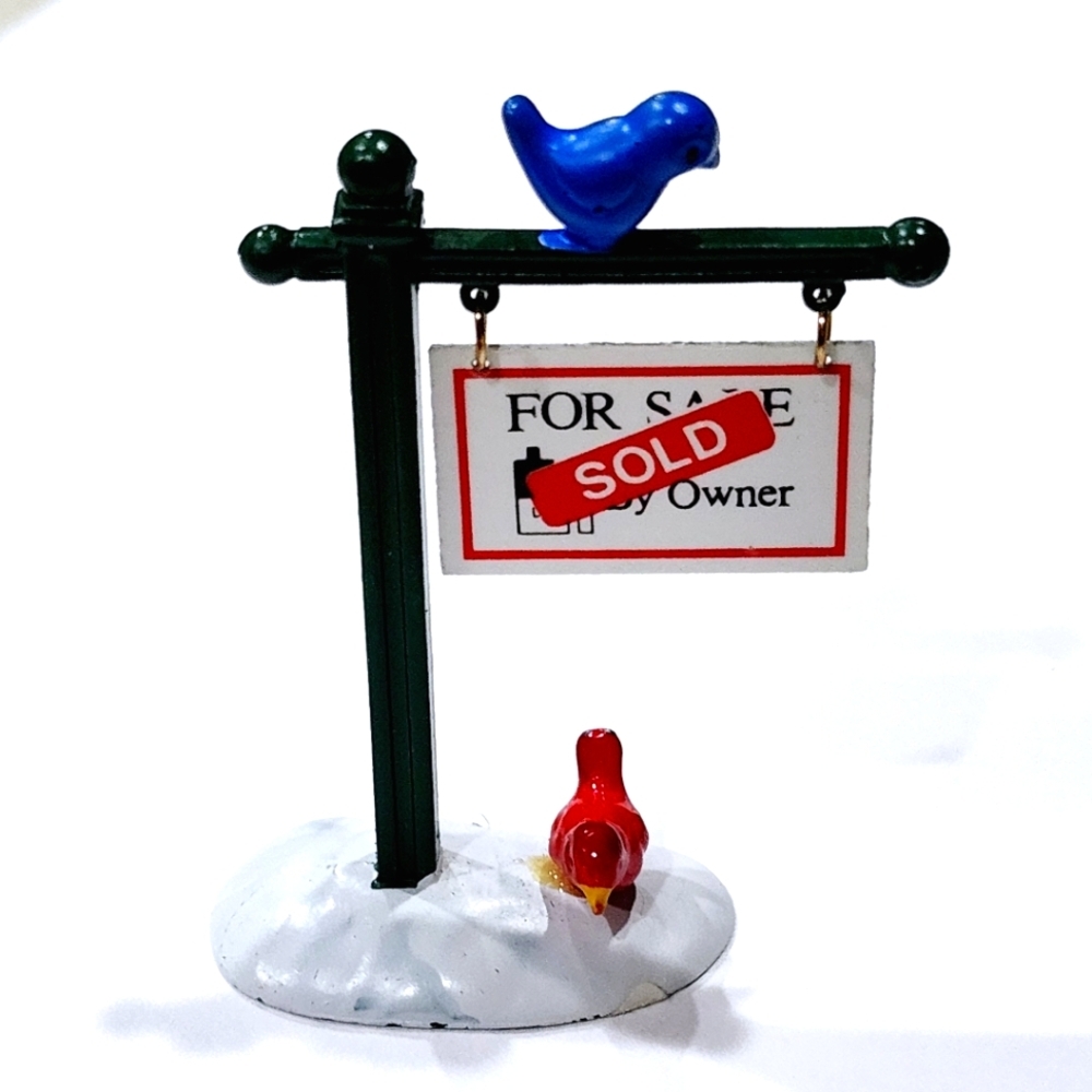 Department 56 for Sale Sign With Birds Christmas